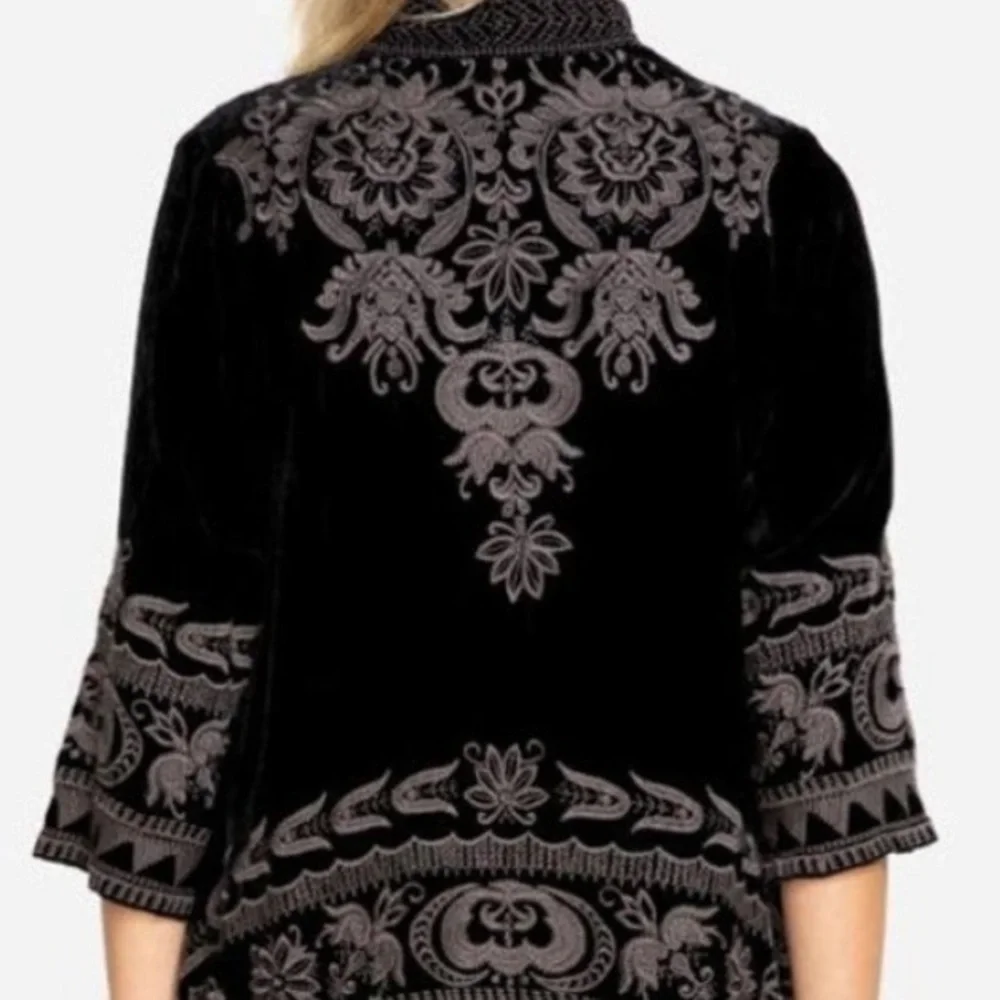 Johnny Was Hirsch heavily embroidered velvet jacket NWT